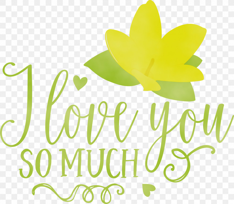 Leaf Logo Flower Petal Yellow, PNG, 3000x2619px, I Love You So Much, Flower, Fruit, Leaf, Line Download Free