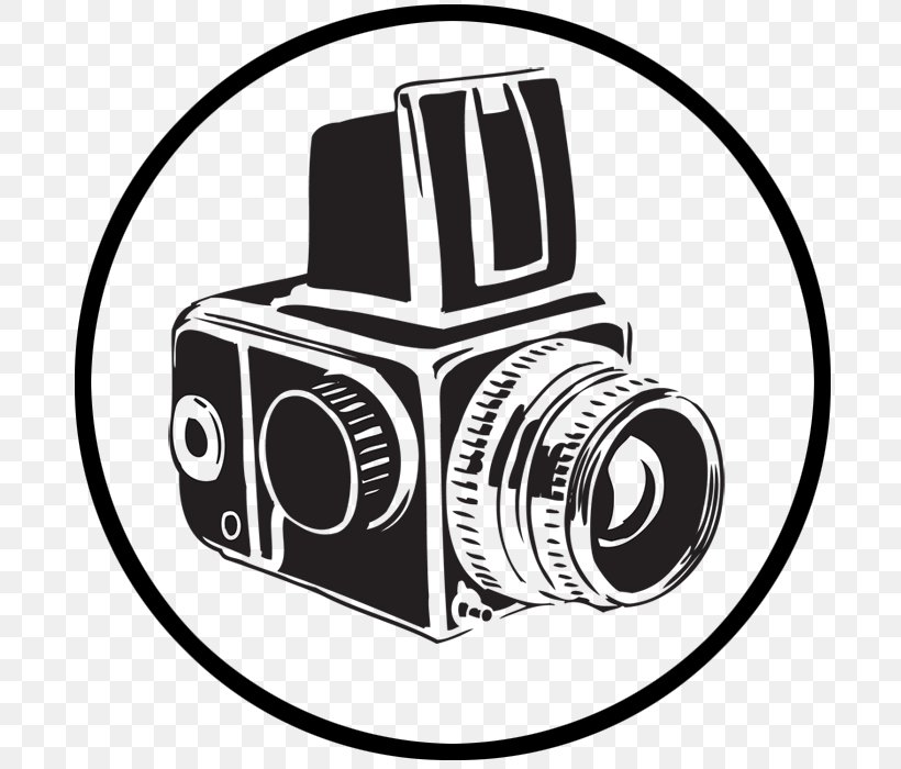 Black And White Line Art Photography Clip Art, PNG, 700x700px, Black And White, Art, Brand, Camera, Drawing Download Free