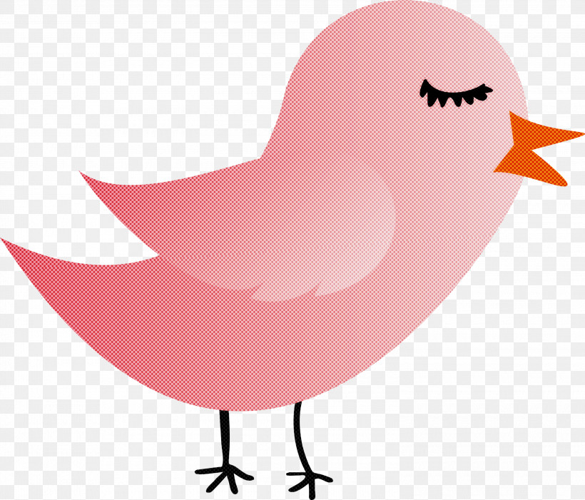 Pink Bird Cartoon Beak Mouth, PNG, 3000x2566px, Cartoon Bird, Beak, Bird, Cartoon, Cute Bird Download Free