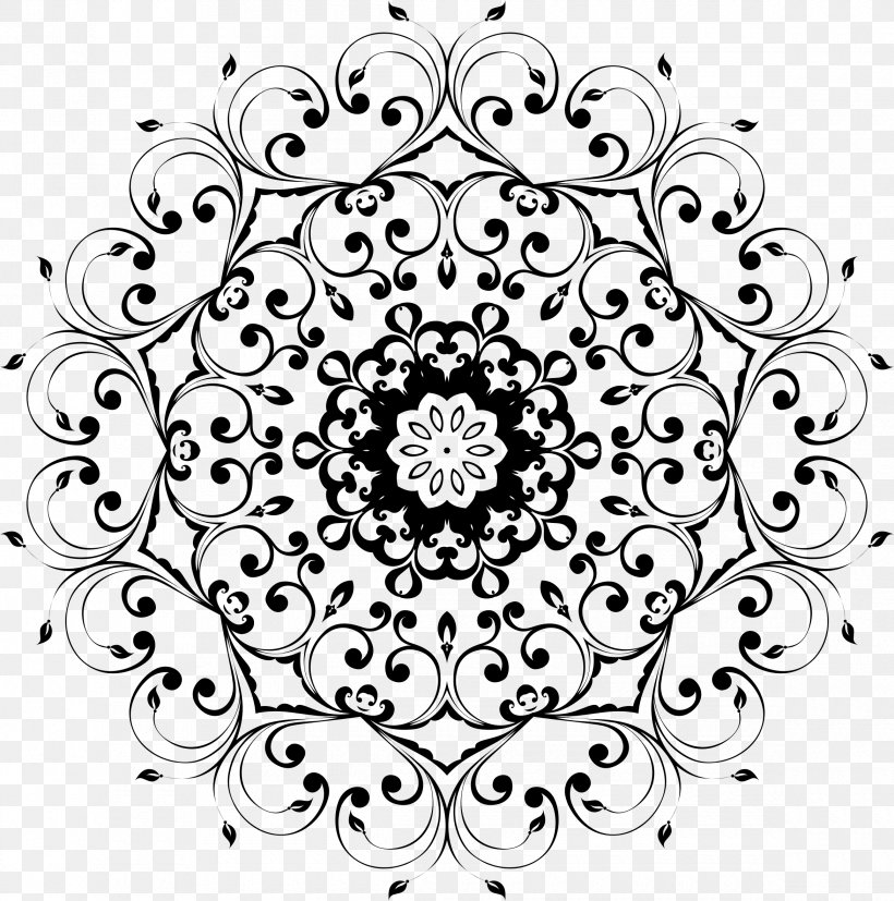 Flower Floral Design Pattern, PNG, 2340x2362px, Flower, Area, Art, Black, Black And White Download Free