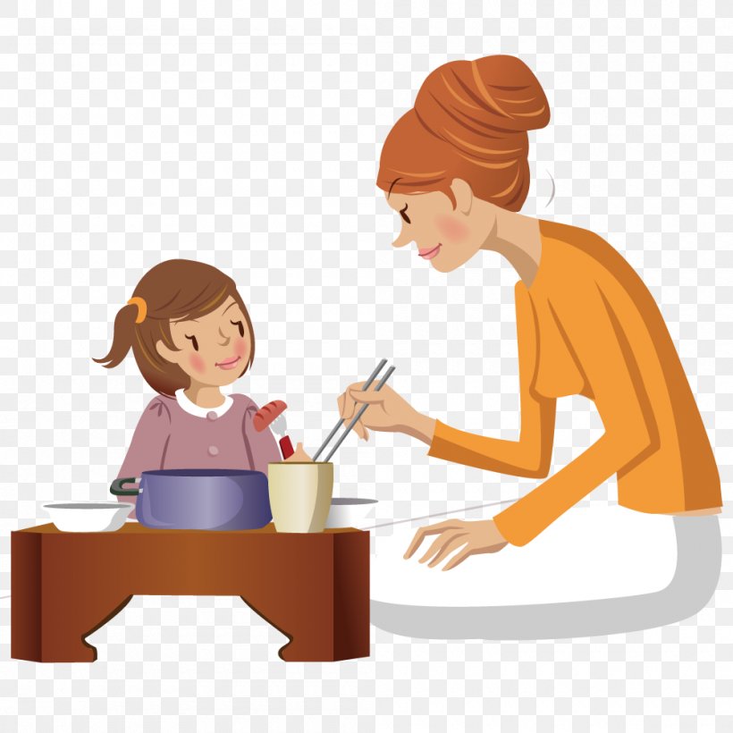 Child Mother Eating, PNG, 1000x1000px, Child, Cartoon, Communication, Conversation, Cook Download Free
