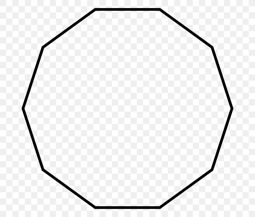 Hendecagon Regular Polygon Geometry, PNG, 700x700px, Decagon, Area, Black, Black And White, Dimension Download Free