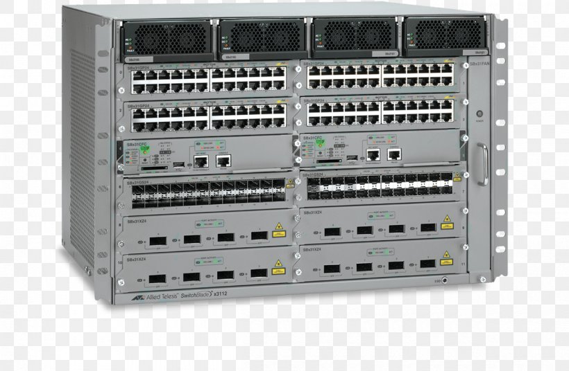 Network Switch Computer Network Allied Telesis SwitchBlade AT SBx3112 Switch, PNG, 1200x785px, 10 Gigabit Ethernet, Network Switch, Allied Telesis, Cable Management, Computer Network Download Free