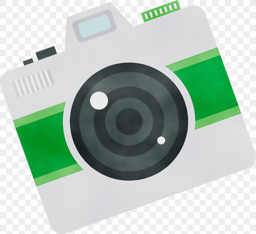 Green, PNG, 3000x2746px, Cartoon Camera, Green, Paint, Retro Camera, Vintage Camera Download Free