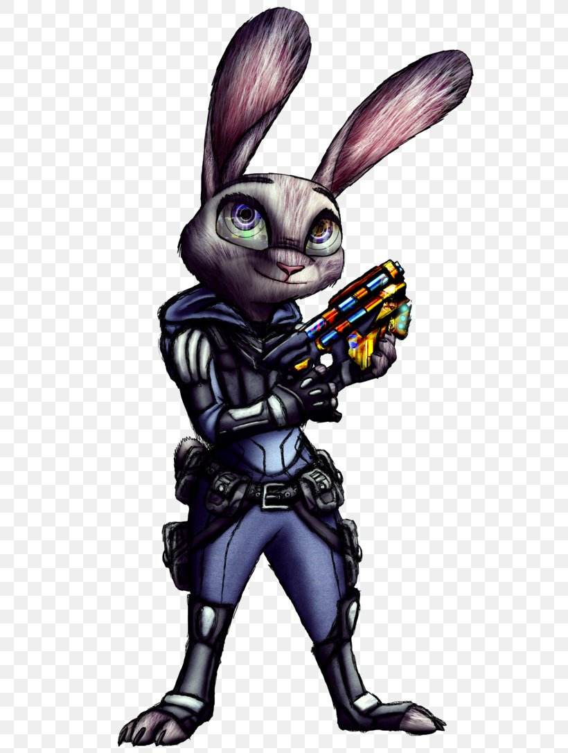 Lt. Judy Hopps Rabbit Nick Wilde Cyberpunk, PNG, 734x1087px, Watercolor, Cartoon, Flower, Frame, Heart Download Free