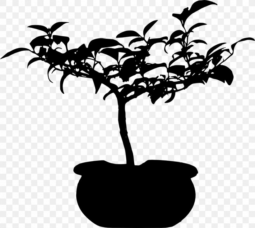 Tree Silhouette Leaf Woody Plant, PNG, 1115x1000px, Tree, Black And White, Bonsai, Branch, Flowering Plant Download Free