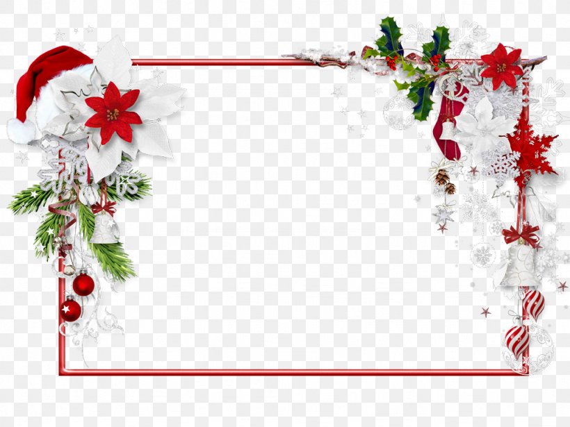 Santa Claus Christmas Picture Frames Candy Cane Clip Art, PNG, 1024x768px, Santa Claus, Aquifoliaceae, Border, Branch, Candy Cane Download Free