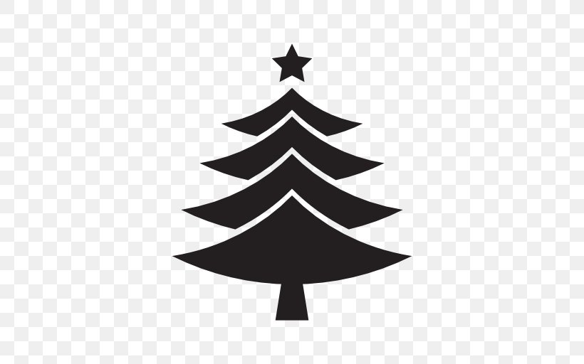 Christmas Tree Pine, PNG, 512x512px, Christmas Tree, Black And White, Christmas, Christmas Decoration, Christmas Lights Download Free
