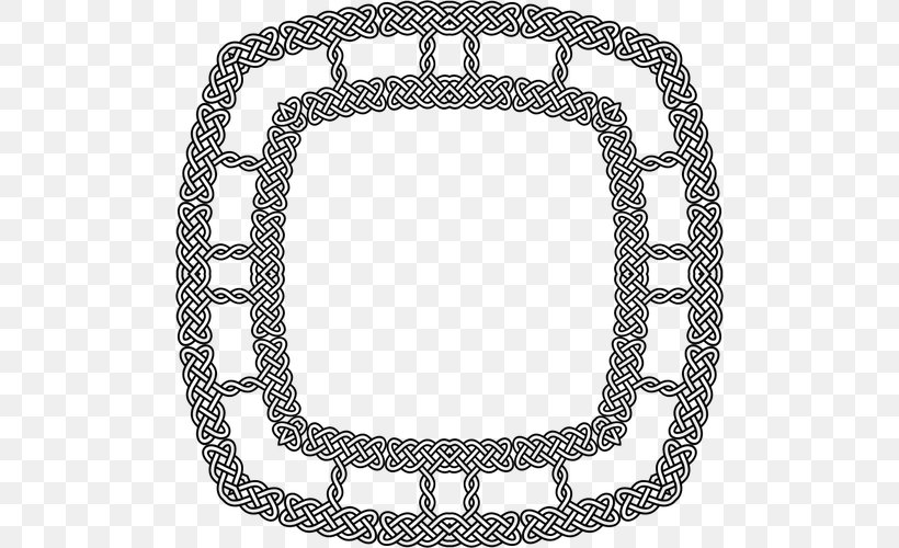 Celtic Knot Ornament Clip Art, PNG, 500x500px, Celtic Knot, Art, Black And White, Chain, Decorative Arts Download Free