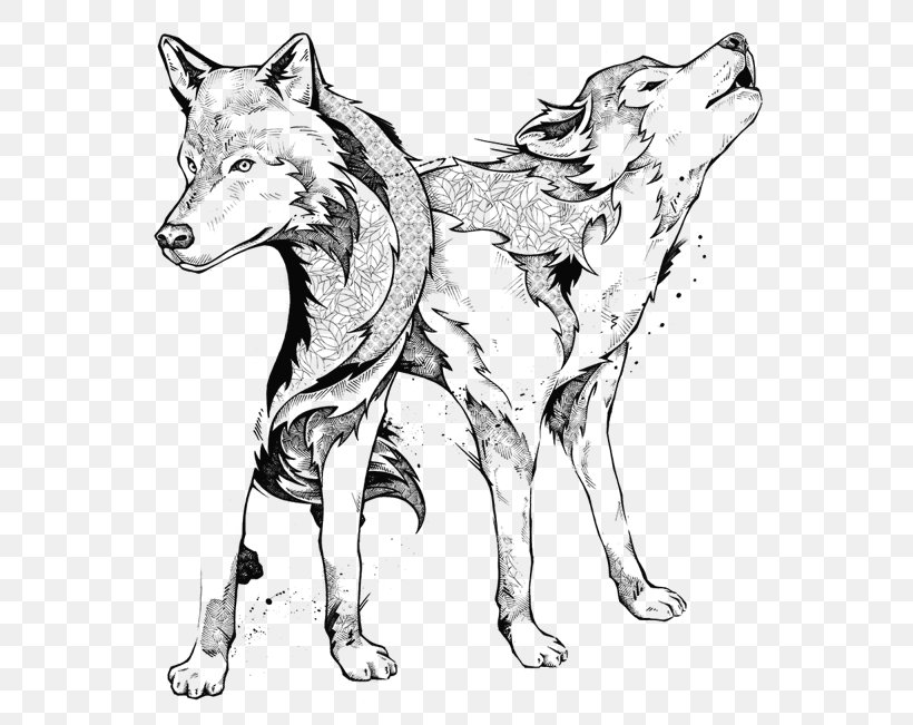 Gray Wolf Line Art Manic Botanic: Zifflin's Coloring Book Black And White Drawing, PNG, 600x651px, Gray Wolf, Art, Artwork, Black And White, Carnivoran Download Free