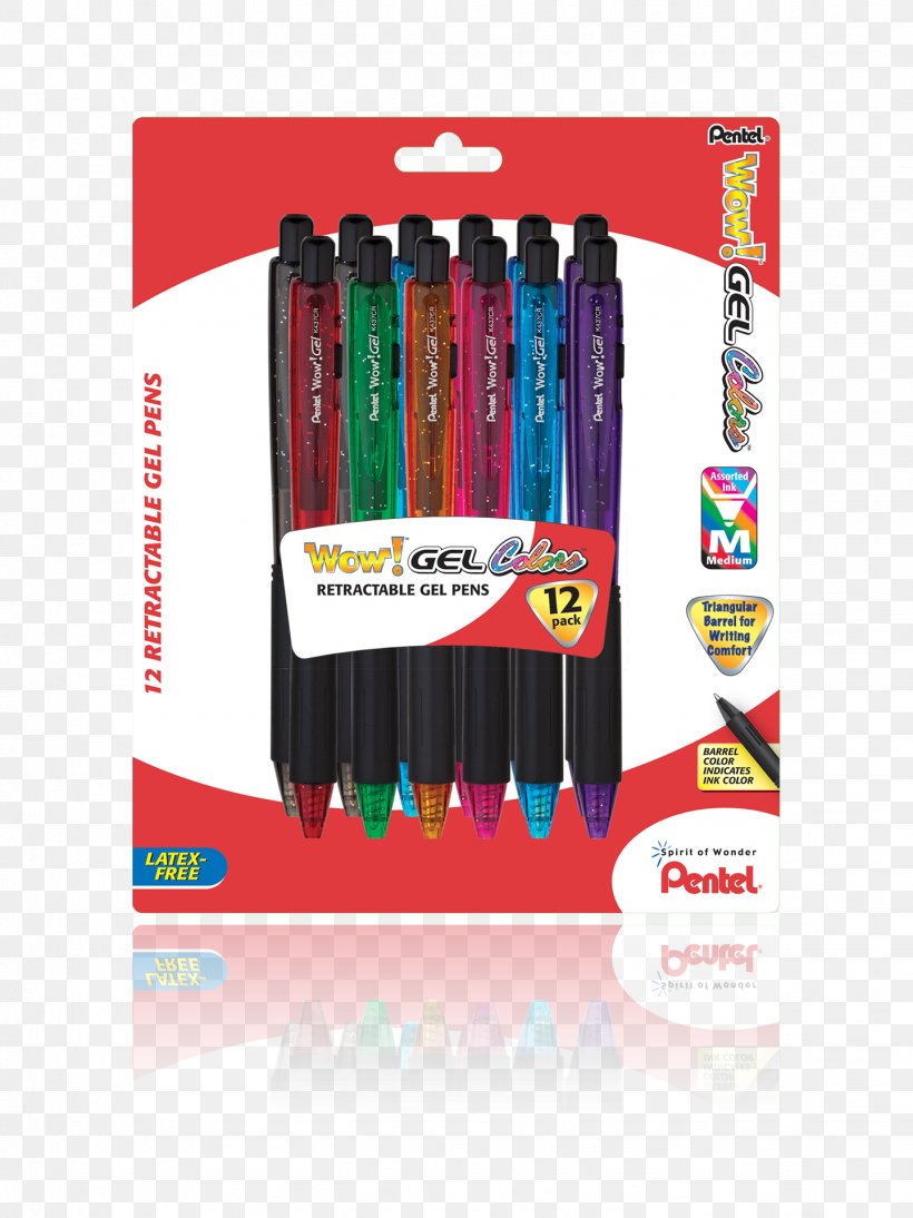 Pens Pentel WOW! Retractable Gel Pen K437 Pentel WOW! Retractable Gel Pen K437 Ballpoint Pen, PNG, 1439x1920px, Pens, Ballpoint Pen, Business, Color, Desk Download Free