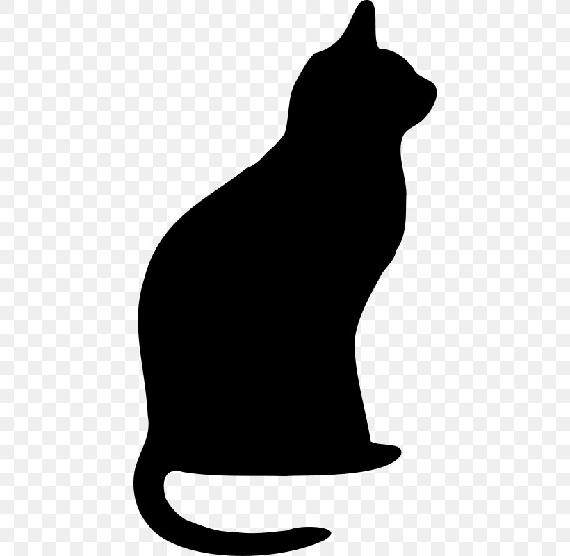 Snowshoe Cat Silhouette Clip Art, PNG, 436x800px, Snowshoe Cat, Art, Black, Black And White, Black Cat Download Free