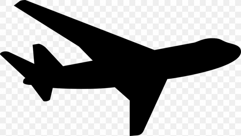 Airplane Silhouette Clip Art, PNG, 960x543px, Airplane, Air Travel, Aircraft, Black And White, Drawing Download Free