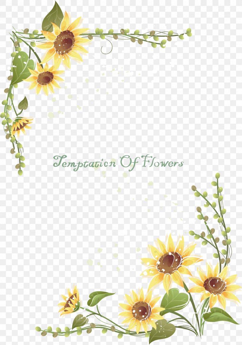 Common Sunflower Euclidean Vector Clip Art, PNG, 1057x1510px, Flower, Border, Branch, Common Sunflower, Dahlia Download Free
