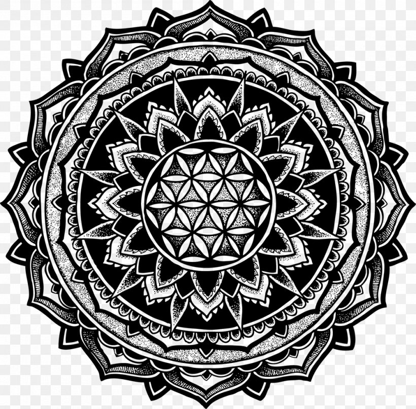 Sacred Geometry Mandala, PNG, 1000x985px, Sacred Geometry, Art, Black And White, Drawing, Geometry Download Free