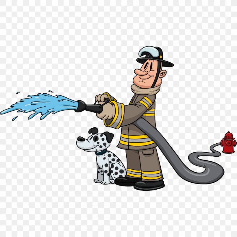 Dalmatian Dog Firefighter Cartoon, PNG, 1000x1000px, Dalmatian Dog, Art, Cartoon, Fictional Character, Fire Download Free