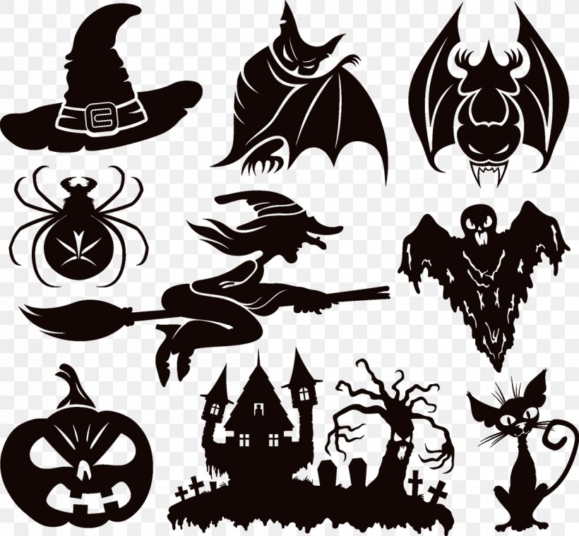Halloween Royalty-free Clip Art, PNG, 1200x1112px, Halloween, Art, Black And White, Clip Art, Drawing Download Free