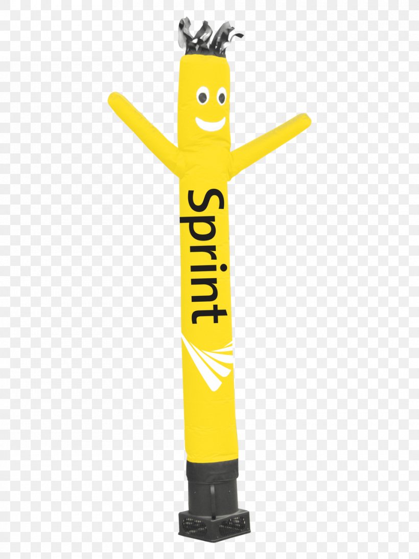 Yellow Tube Man Sprint Inflatable Advertising, PNG, 960x1280px, Yellow, Advertising, Balloon, Color, Customer Service Download Free