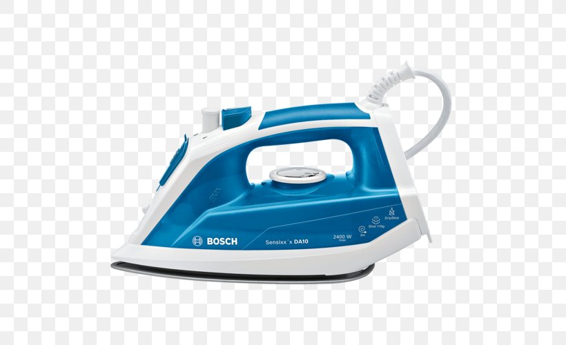 Clothes Iron Robert Bosch GmbH Watt Ironing Steam, PNG, 500x500px, Clothes Iron, Blue, Hardware, Home Appliance, Ironing Download Free