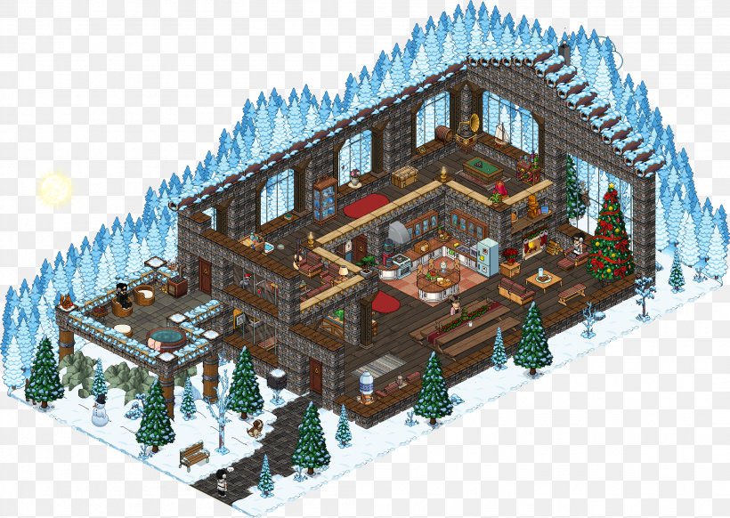 Habbo House Chalet Apartment Room, PNG, 2106x1496px, Habbo, Apartment, Building, Chalet, Christmas Download Free