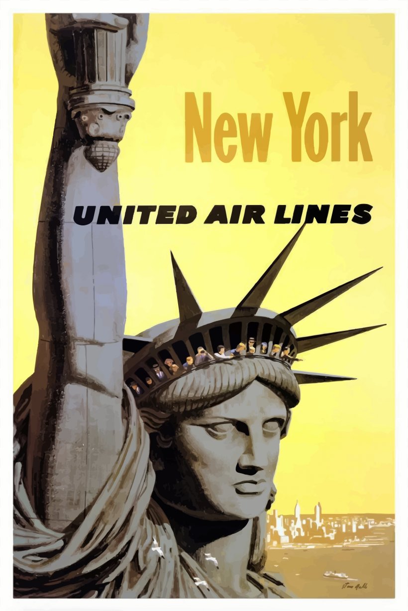 Statue Of Liberty Air Travel Airplane United Airlines Poster, PNG, 1601x2399px, Statue Of Liberty, Advertising, Air Travel, Airline, Airplane Download Free