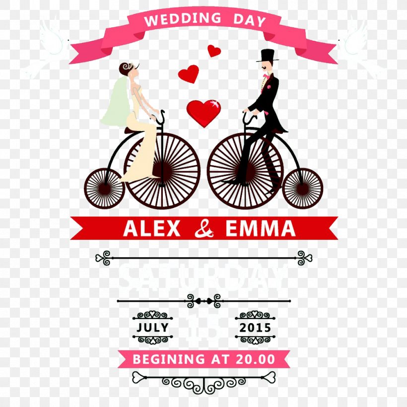 Wedding Invitation Vector, PNG, 1000x1000px, Wedding Invitation, Bicycle Accessory, Brand, Bride, Bridegroom Download Free