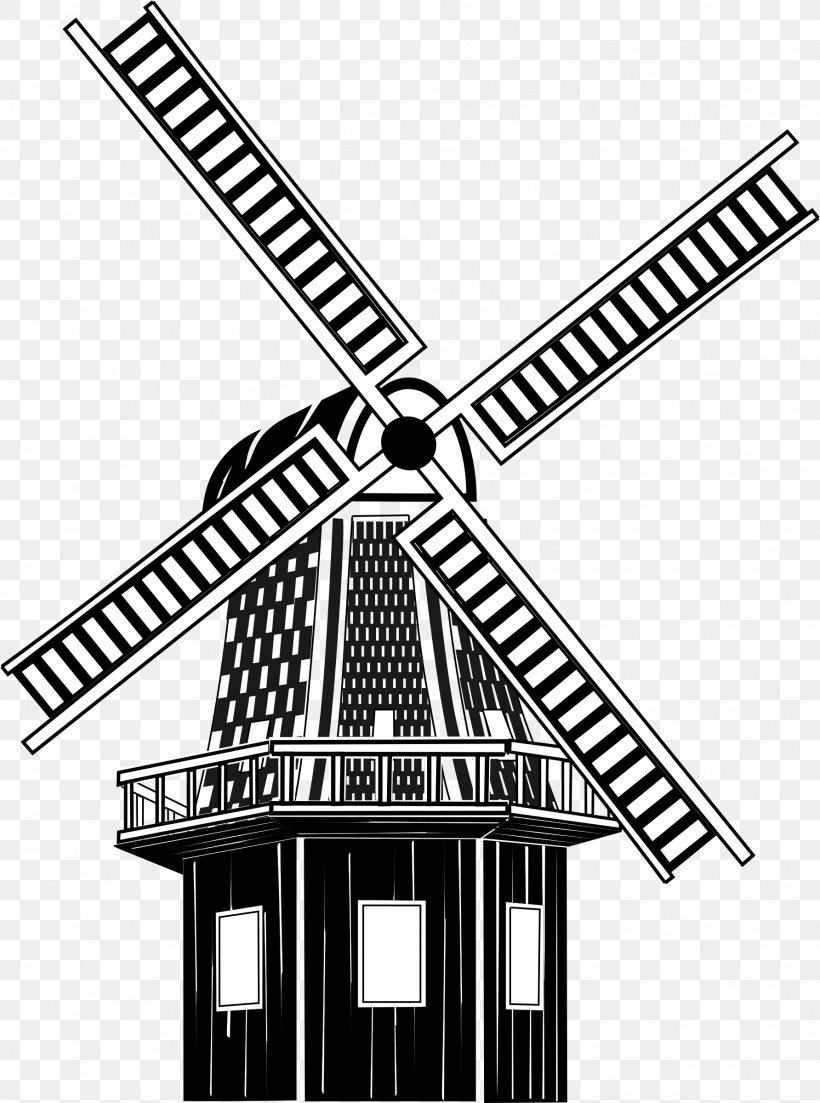 Wind Farm Windmill Wind Turbine Clip Art, PNG, 1784x2400px, Wind Farm, Black And White, Building, Facade, Farm Download Free