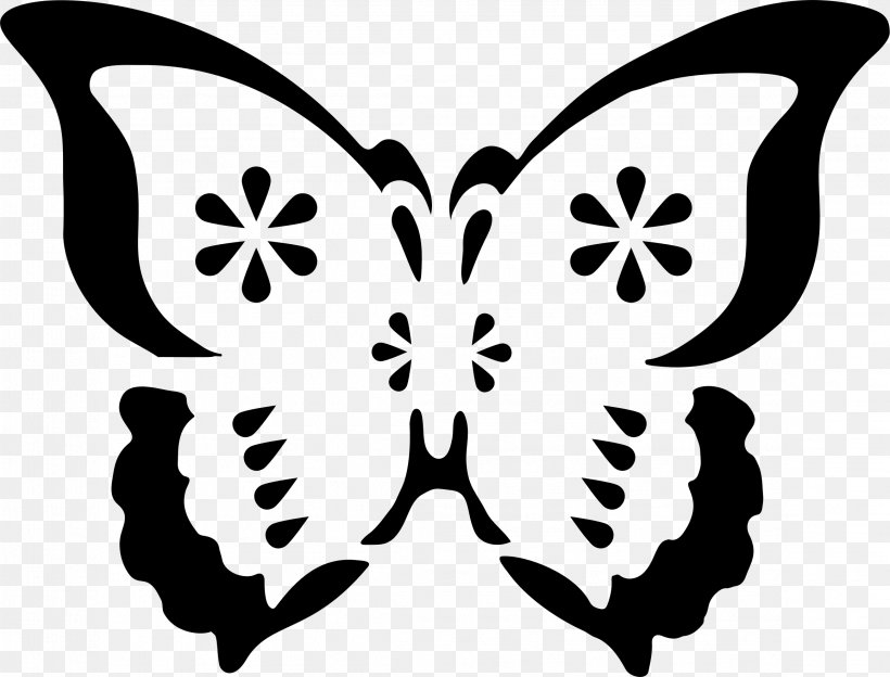 Butterfly Desktop Wallpaper Floral Design Flower, PNG, 2318x1764px, Butterfly, Art, Artwork, Black, Black And White Download Free