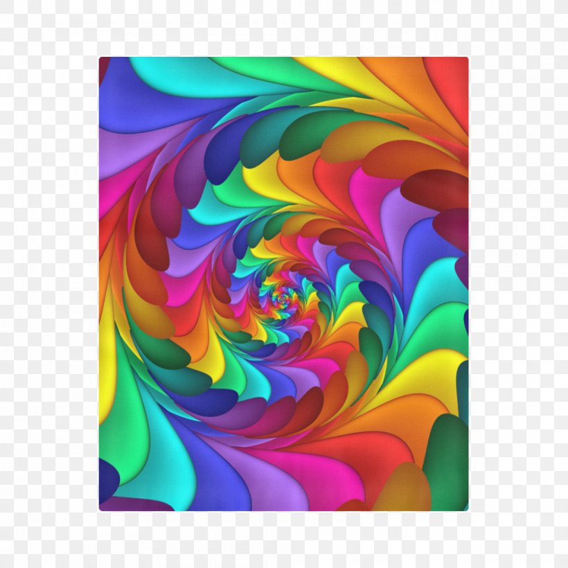 Golden Spiral Fractal Art Rainbow, PNG, 1000x1000px, Spiral, Art, Color, Feather, Fibonacci Number Download Free