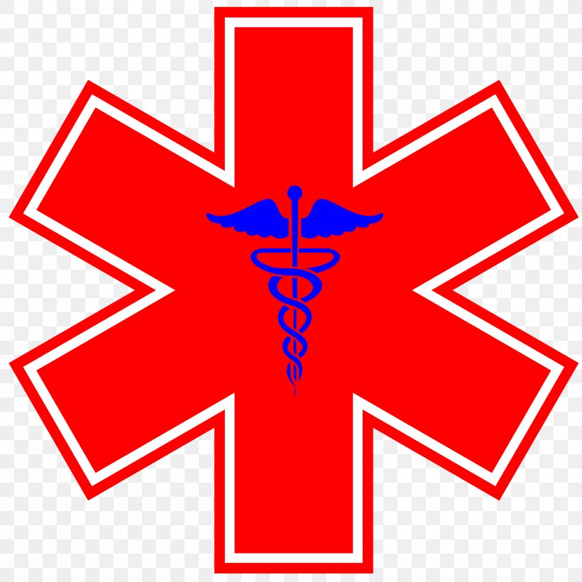 Star Of Life Emergency Medical Services Decal Emergency Medical Technician, PNG, 2000x2000px, Star Of Life, Ambulance, Area, Certified First Responder, Cross Download Free