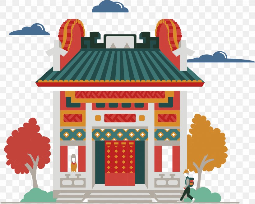 Illustration Graphic Design Foshan Ancestral Temple Graphics, PNG, 2235x1793px, Foshan Ancestral Temple, Art, Cartoon, Creative Work, Facade Download Free