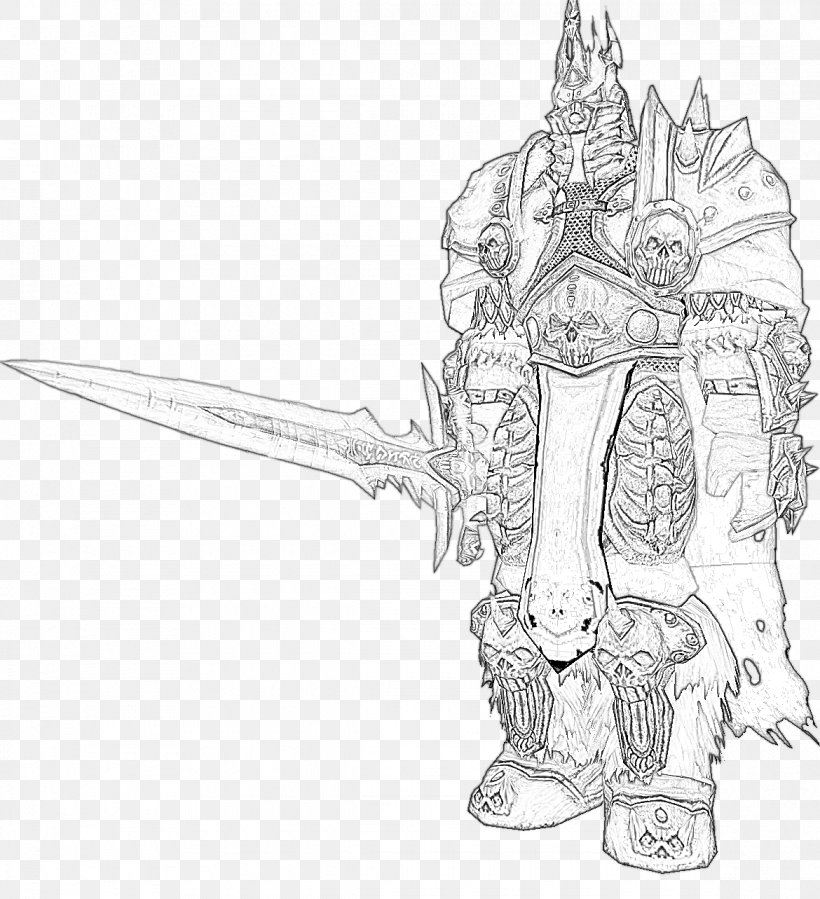 World Of Warcraft: Wrath Of The Lich King Sketch World Of Warcraft: An Adult Coloring Book Drawing, PNG, 1170x1283px, Coloring Book, Armour, Art, Artwork, Black And White Download Free
