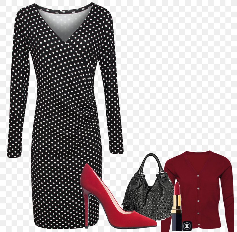 Polka Dot Little Black Dress Fashion Sleeve, PNG, 800x800px, Polka Dot, Black, Black M, Clothing, Day Dress Download Free
