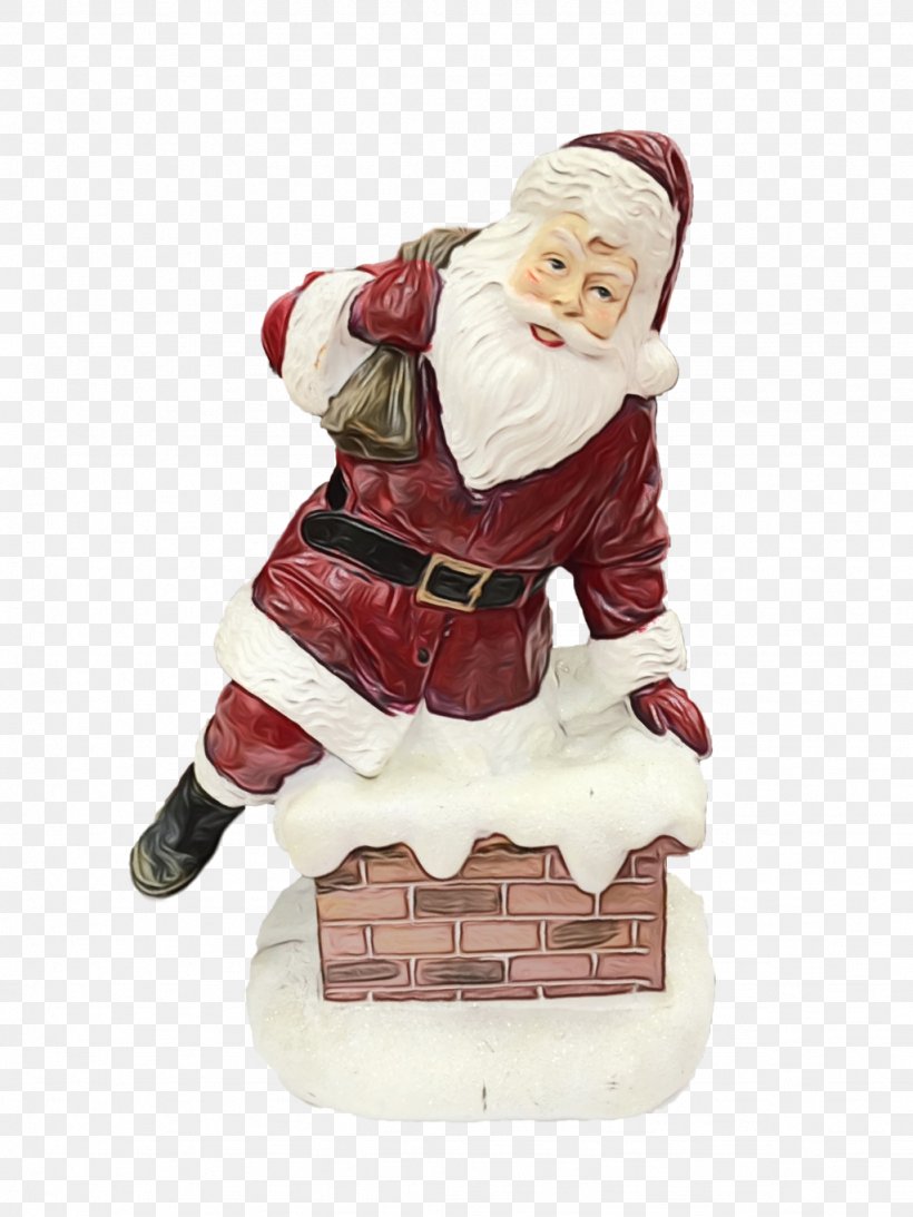 Santa Claus, PNG, 1024x1365px, Watercolor, Figurine, Paint, Santa Claus, Sculpture Download Free