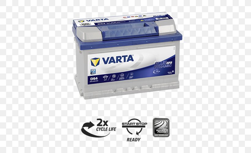 VARTA Rechargeable Battery Automotive Battery Electric Battery VRLA Battery, PNG, 500x500px, Varta, Ampere, Ampere Hour, Auto Part, Automotive Battery Download Free