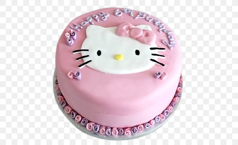 Hello Kitty Cake with Flowers Buttercream Transfer - YouTube