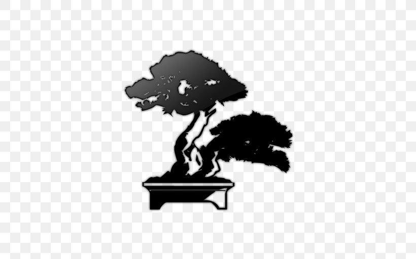 Bonsai Tree Clip Art, PNG, 512x512px, Bonsai, Black, Black And White, Carnivoran, Cutting Download Free