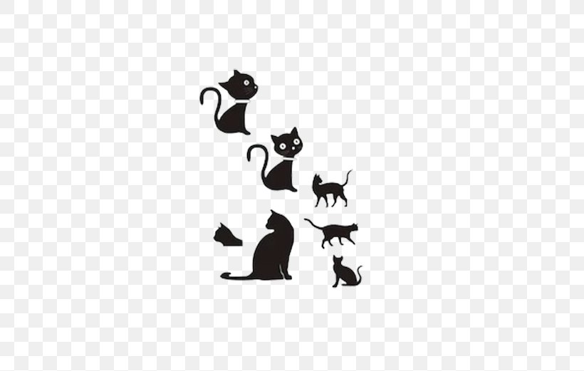 Cat Silhouette Cartoon, PNG, 500x521px, Cat, Advertising, Black, Black And White, Carnivoran Download Free