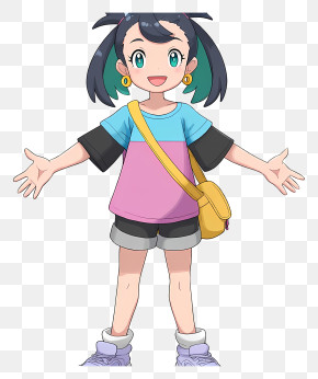 Pokemon Liko - Smiling Girl With Yellow Bag PNG