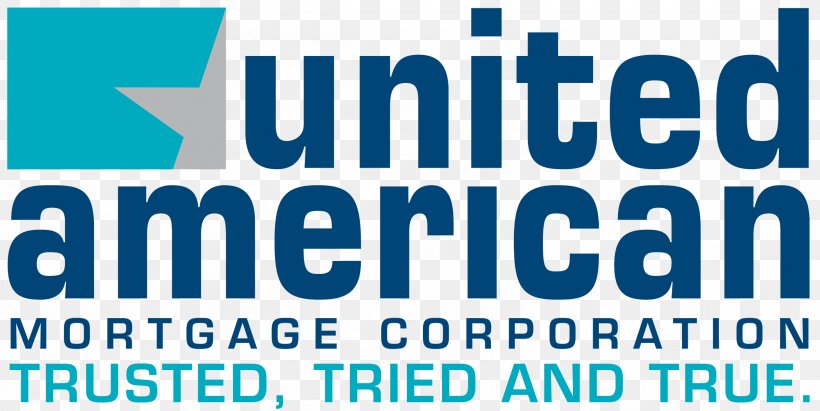 United American Mortgage Corporation Mortgage Loan Organization Logo, PNG, 2400x1203px, Mortgage Loan, Area, Banner, Blue, Brand Download Free