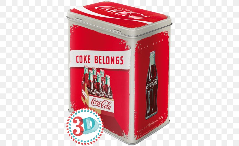 Coca-Cola Metal Plate 20 X 15 Cm Fizzy Drinks Nostalgic Art Large Storage Tin Tin Box, PNG, 500x500px, Cocacola, Bouteille De Cocacola, Box, Carbonated Soft Drinks, Coca Download Free