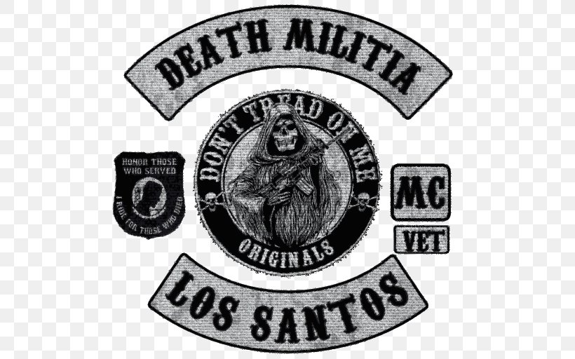 Grand Theft Auto V Organization Emblem Embroidered Patch Logo, PNG, 512x512px, Grand Theft Auto V, Badge, Black And White, Brand, Death Download Free
