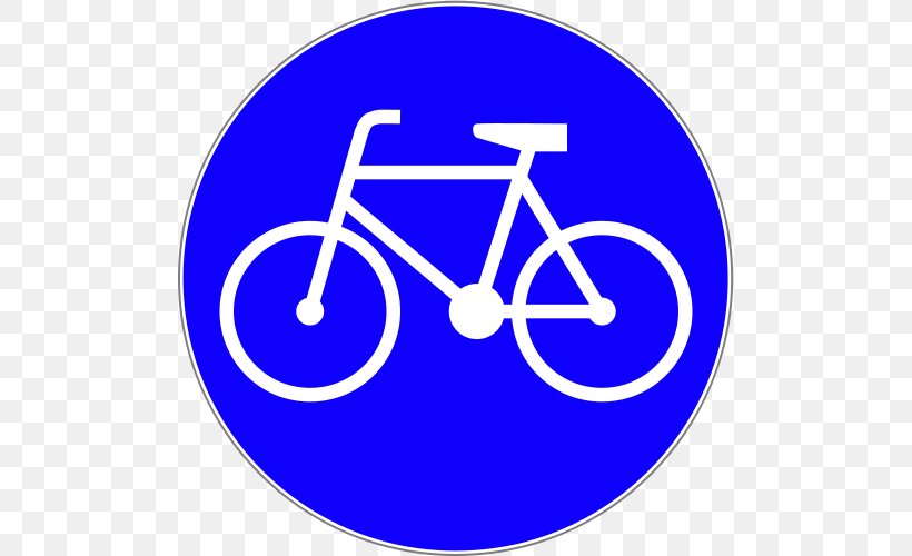 Mandatory Sign Cyclist Road Traffic Sign Pedestrian, PNG, 500x500px, Mandatory Sign, Area, Bicycle, Blue, Brand Download Free