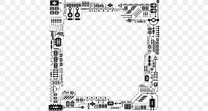 Black And White Electrical Network Printed Circuit Board Electronic Circuit, PNG, 614x438px, Black And White, Area, Brand, Central Processing Unit, Circuit Diagram Download Free