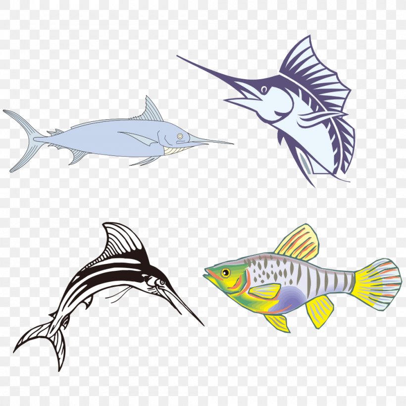 Fish Euclidean Vector Illustration, PNG, 1000x1000px, Fish, Fauna, Organism, Species, Vecteur Download Free