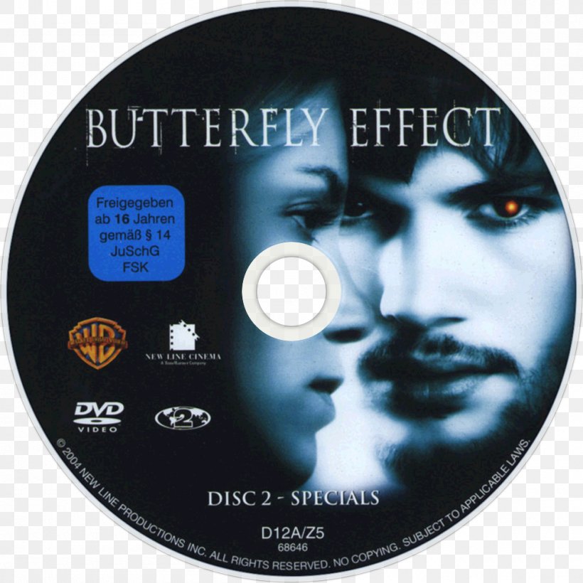 Butterfly Effect DVD Television Film, PNG, 1000x1000px, Butterfly, Amy Smart, Ashton Kutcher, Butterfly Effect, Compact Disc Download Free