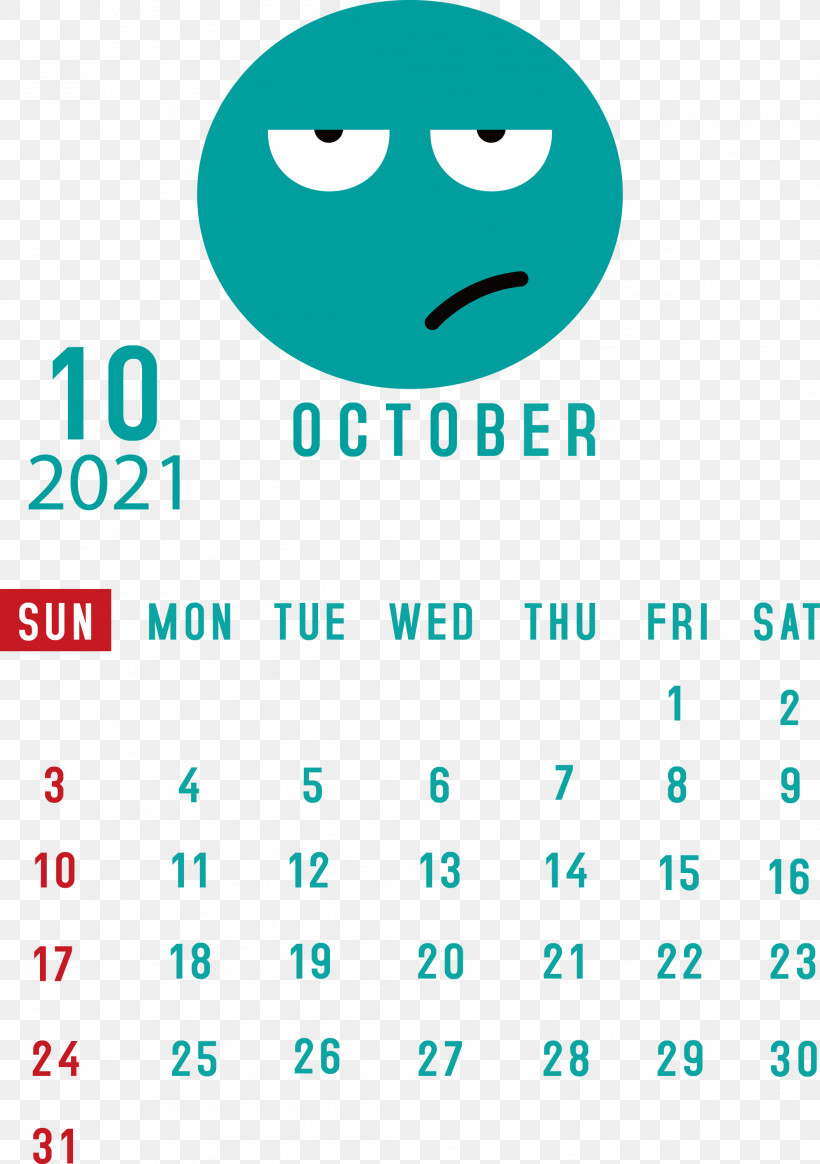 October 2021 Printable Calendar October 2021 Calendar, PNG, 2112x3000px, October 2021 Printable Calendar, Android, Aqua M, Calendar System, Geometry Download Free
