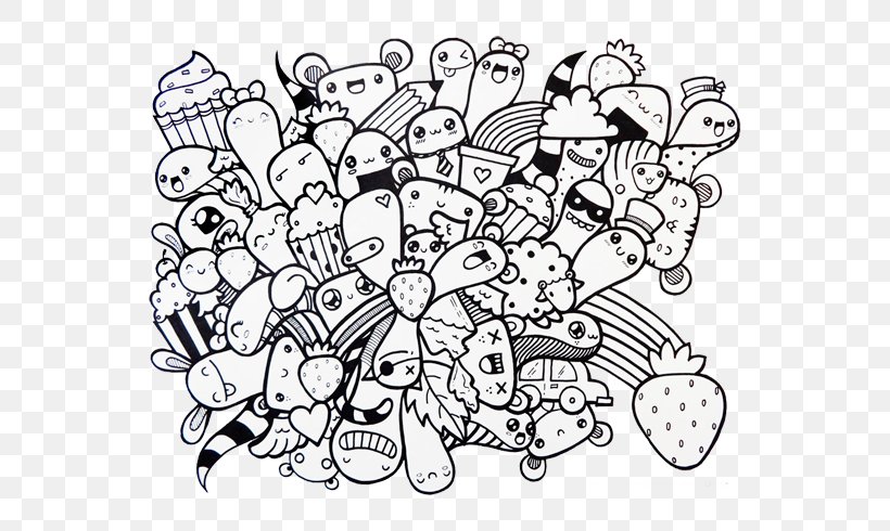 Download Doodle Invasion Zifflin S Coloring Book Cute Colouring Colouring Pages Png 572x490px Cute Colouring Adult Area Art