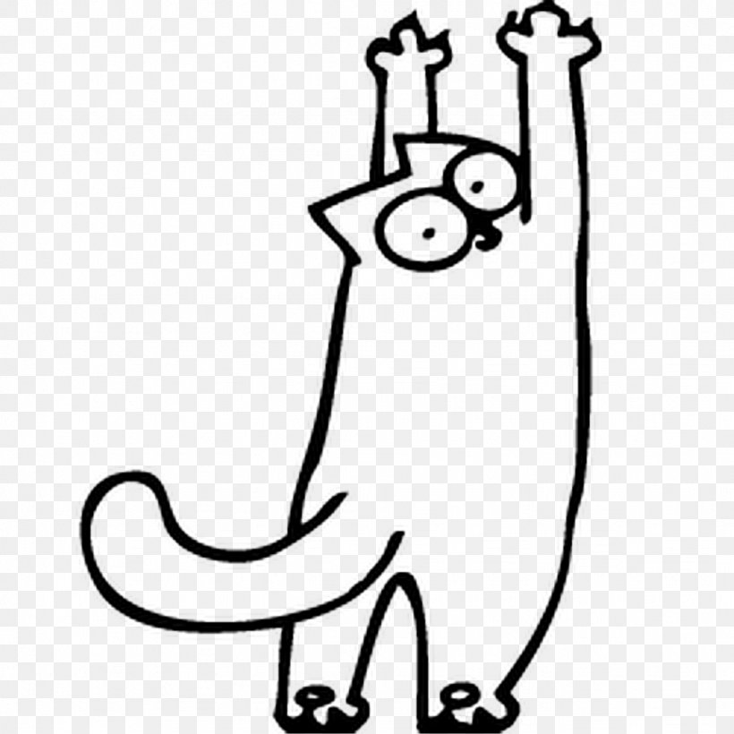 Cat Kitten Decal Clip Art, PNG, 1024x1024px, Cat, Black And White, Black Cat, Decal, Humour Download Free