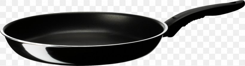 Frying Pan Cookware And Bakeware Non-stick Surface Fried Egg, PNG, 1918x519px, Fried Egg, Black And White, Bread, Cookware, Cookware And Bakeware Download Free